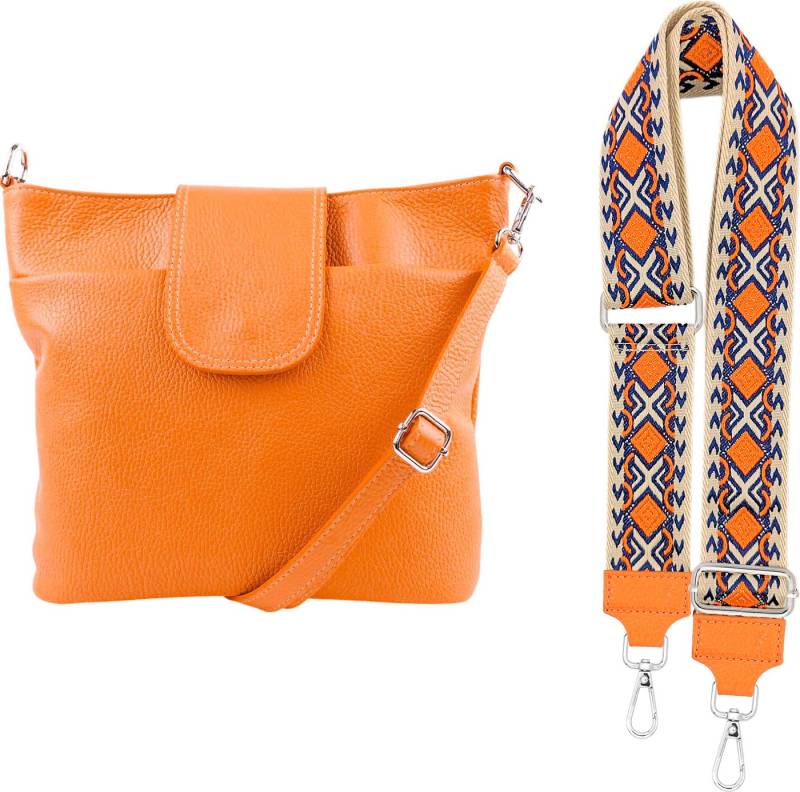 SEVA Schultertasche Umhängetasche Damen Echtleder mit Verstellbar Abnehmbar Breiter Gurt (5 Innenfächer, 2 Außenfächer, Vielen Farben), Crossbody Tasche, vielen verschiedenen Farben, Made in Italy von SEVA