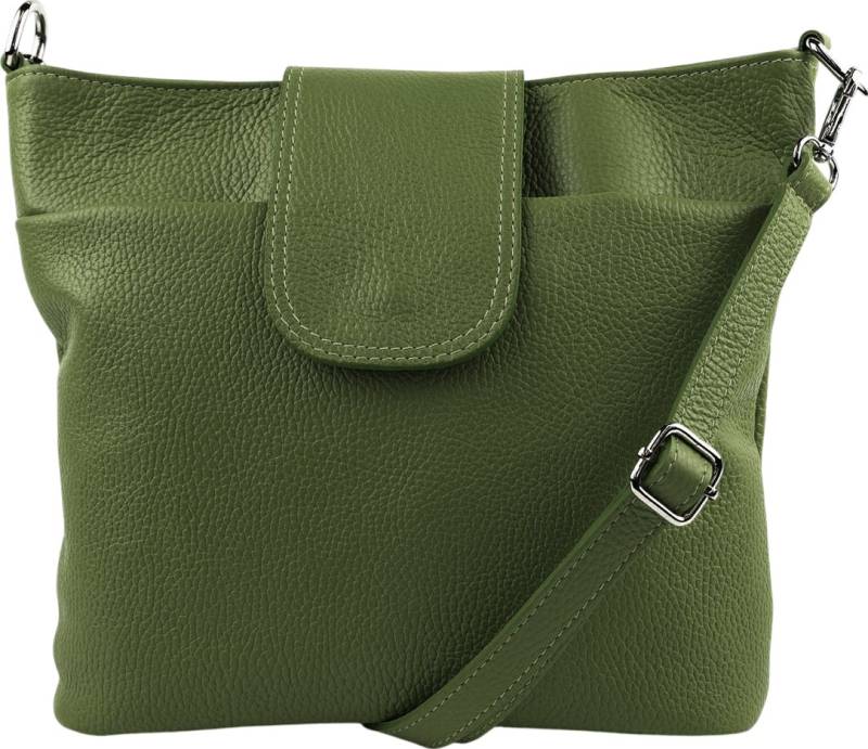 SEVA Schultertasche Umhängetasche Damen Echtleder mit Verstellbar Abnehmbar Breiter Gurt (5 Innenfächer, 2 Außenfächer, Vielen Farben), Crossbody Tasche, vielen verschiedenen Farben, Made in Italy von SEVA