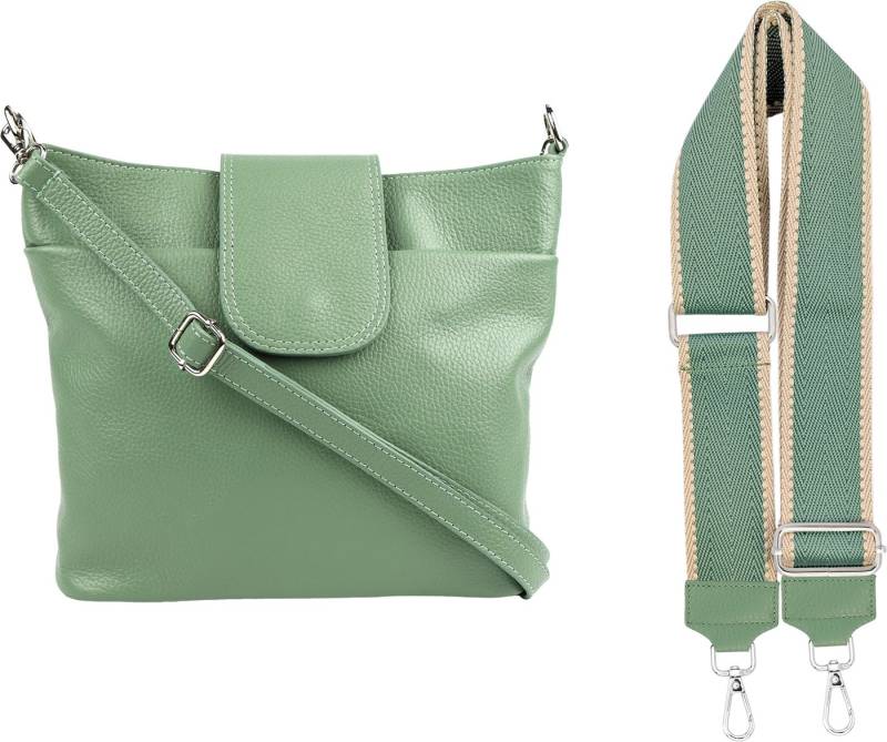 SEVA Schultertasche Umhängetasche Damen Echtleder mit Verstellbar Abnehmbar Breiter Gurt (5 Innenfächer, 2 Außenfächer, Vielen Farben), Crossbody Tasche, vielen verschiedenen Farben, Made in Italy von SEVA