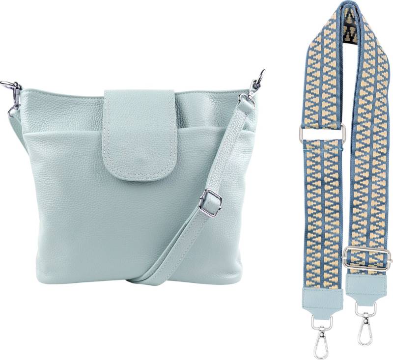 SEVA Schultertasche Umhängetasche Damen Echtleder mit Verstellbar Abnehmbar Breiter Gurt (5 Innenfächer, 2 Außenfächer, Vielen Farben), Crossbody Tasche, vielen verschiedenen Farben, Made in Italy von SEVA