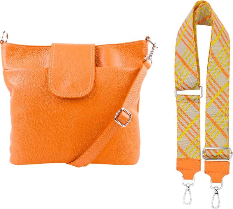 SEVA Schultertasche Umhängetasche Damen Echtleder mit Verstellbar Abnehmbar Breiter Gurt (5 Innenfächer, 2 Außenfächer, Vielen Farben), Crossbody Tasche, vielen verschiedenen Farben, Made in Italy von SEVA