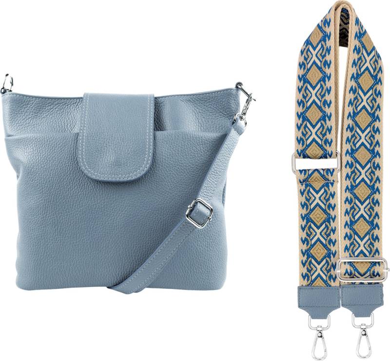 SEVA Schultertasche Umhängetasche Damen Echtleder mit Verstellbar Abnehmbar Breiter Gurt (5 Innenfächer, 2 Außenfächer, Vielen Farben), Crossbody Tasche, vielen verschiedenen Farben, Made in Italy von SEVA