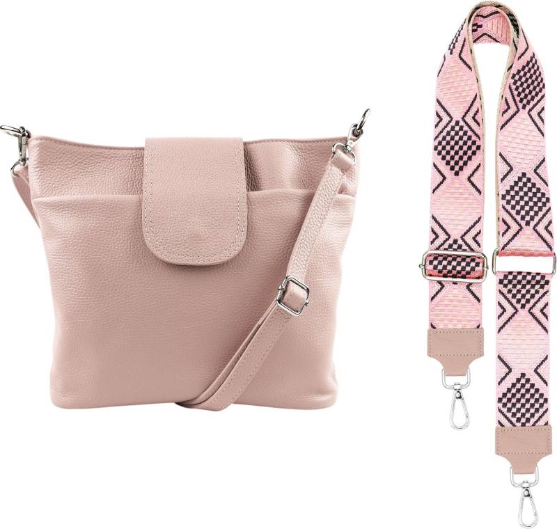 SEVA Schultertasche Umhängetasche Damen Echtleder mit Verstellbar Abnehmbar Breiter Gurt (5 Innenfächer, 2 Außenfächer, Vielen Farben), Crossbody Tasche, vielen verschiedenen Farben, Made in Italy von SEVA