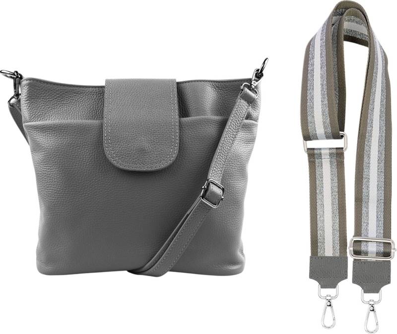SEVA Schultertasche Umhängetasche Damen Echtleder mit Verstellbar Abnehmbar Breiter Gurt (5 Innenfächer, 2 Außenfächer, Vielen Farben), Crossbody Tasche, vielen verschiedenen Farben, Made in Italy von SEVA