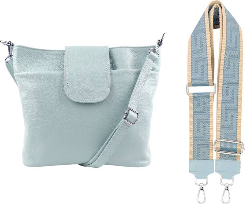 SEVA Schultertasche Umhängetasche Damen Echtleder mit Verstellbar Abnehmbar Breiter Gurt (5 Innenfächer, 2 Außenfächer, Vielen Farben), Crossbody Tasche, vielen verschiedenen Farben, Made in Italy von SEVA