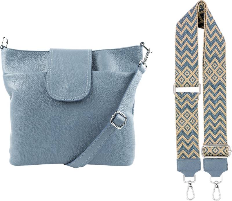 SEVA Schultertasche Umhängetasche Damen Echtleder mit Verstellbar Abnehmbar Breiter Gurt (5 Innenfächer, 2 Außenfächer, Vielen Farben), Crossbody Tasche, vielen verschiedenen Farben, Made in Italy von SEVA