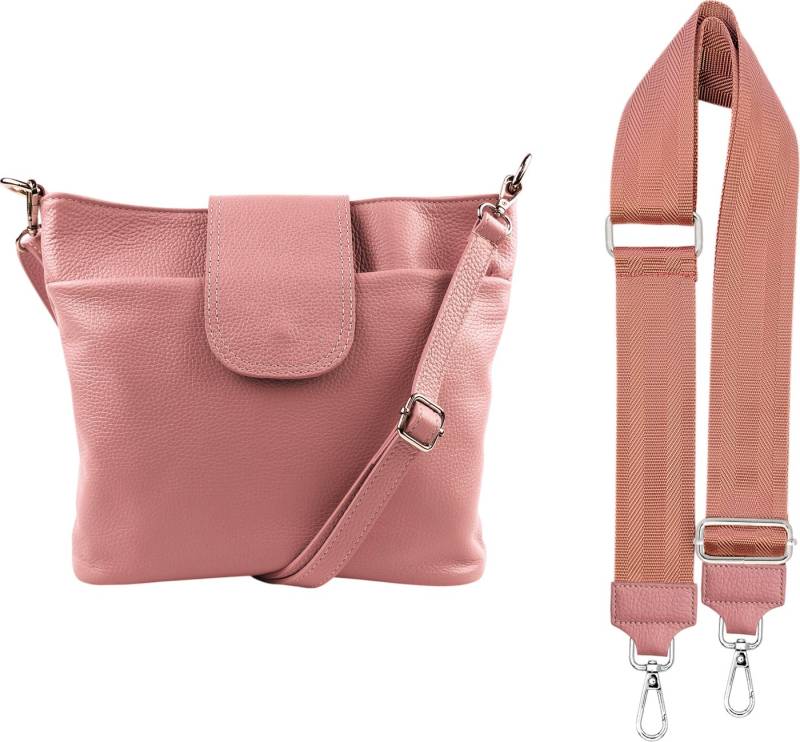 SEVA Schultertasche Umhängetasche Damen Echtleder mit Verstellbar Abnehmbar Breiter Gurt (5 Innenfächer, 2 Außenfächer, Vielen Farben), Crossbody Tasche, vielen verschiedenen Farben, Made in Italy von SEVA