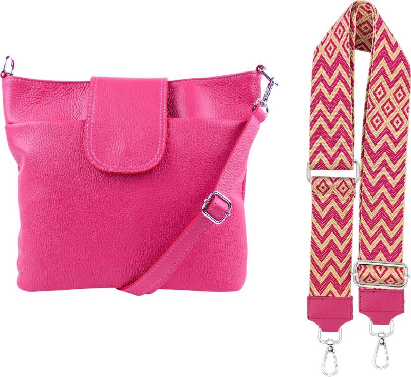 SEVA Schultertasche Umhängetasche Damen Echtleder mit Verstellbar Abnehmbar Breiter Gurt (5 Innenfächer, 2 Außenfächer, Vielen Farben), Crossbody Tasche, vielen verschiedenen Farben, Made in Italy von SEVA