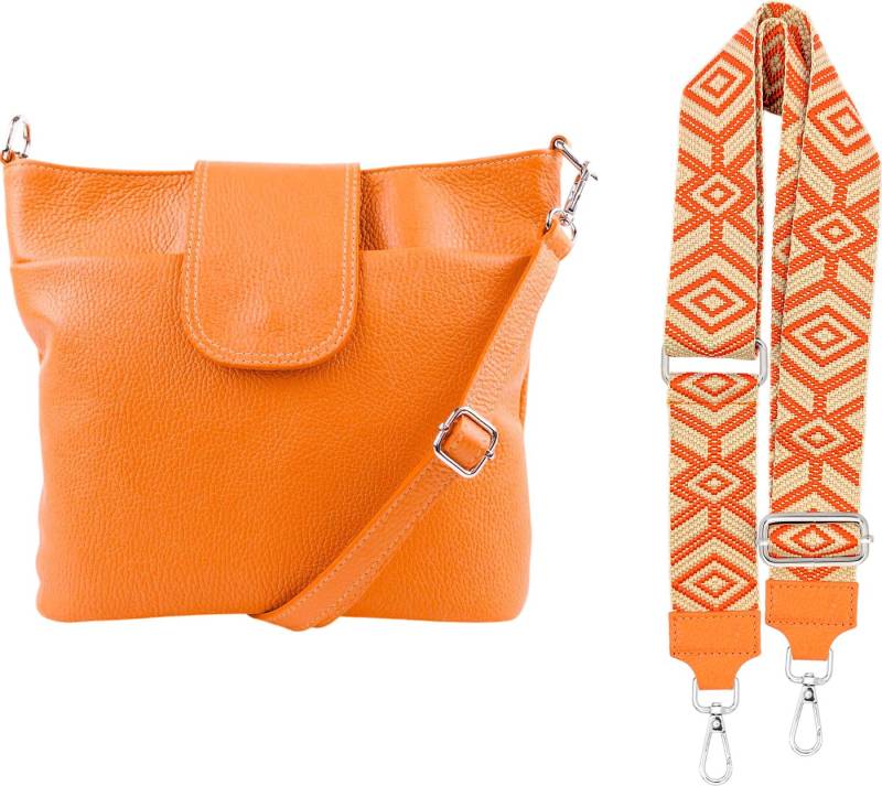 SEVA Schultertasche Umhängetasche Damen Echtleder mit Verstellbar Abnehmbar Breiter Gurt (5 Innenfächer, 2 Außenfächer, Vielen Farben), Crossbody Tasche, vielen verschiedenen Farben, Made in Italy von SEVA