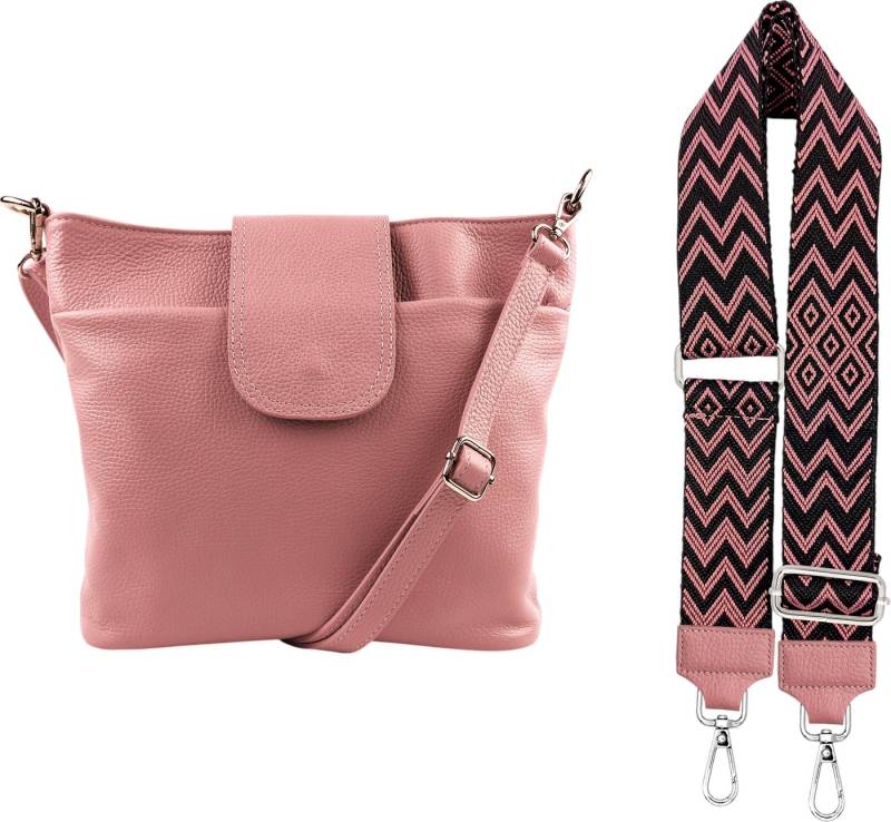 SEVA Schultertasche Umhängetasche Damen Echtleder mit Verstellbar Abnehmbar Breiter Gurt (5 Innenfächer, 2 Außenfächer, Vielen Farben), Crossbody Tasche, vielen verschiedenen Farben, Made in Italy von SEVA