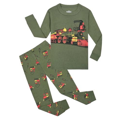 SEVEN BB Jungen Schlafanzug Baby Langarm Ärmel Pyjama Zug Nachtwäsche Kinder Outfit 128 von SEVEN BB