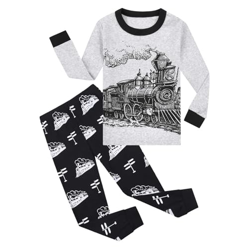 SEVEN BB Jungen Schlafanzug Baby Langarm Ärmel Pyjama Zug Nachtwäsche Kinder Outfit 140 von SEVEN BB