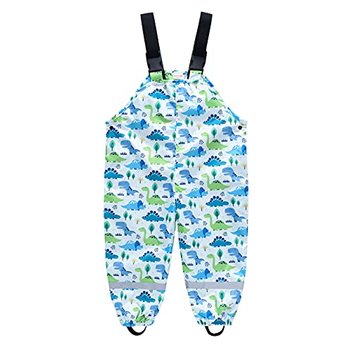 SEVEN BB Kinder Regenhose Jungen Dinosaurier Regenlatzhose Mädchen Wind- und Wasserdicht Bundhose 98 von SEVEN BB