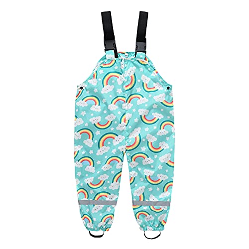 SEVEN BB Kinder Regenhose Jungen Regenbogen Regenlatzhose Mädchen Wind- und Wasserdicht Bundhose 116 von SEVEN BB