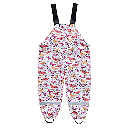 SEVEN BB Kinder Regenhose Jungen Schmetterling Regenlatzhose Mädchen Wind- und Wasserdicht Bundhose 110 von SEVEN BB