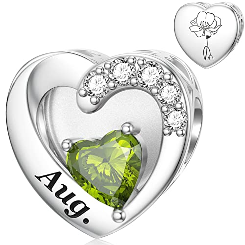SEVENWELL August Charm für Pandora Charms Geburtsstein, Herz, Mohn, Monatsblume SEVENWELL August Charm für Pandora Charms Geburtsstein, Herz, Mohn, Monatsblume von SEVENWELL