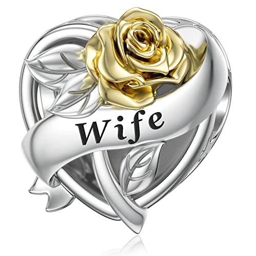 Frauen Charms für Pandora, Herz Charm „Ich liebe dich über alles“ aus Sterlingsilber von SEVENWELL