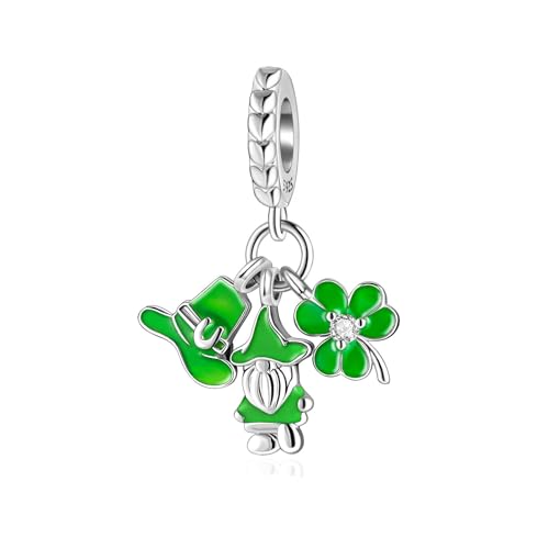 Vierblättriges Kleeblatt Kobold Charm für Pandora Charms für St. Patricks Day Klee Charms von SEVENWELL