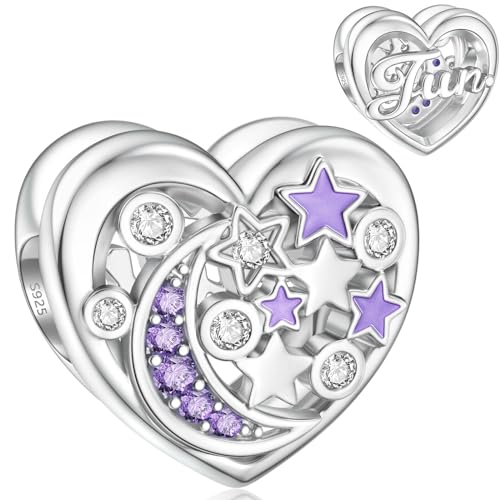 Juni Geburtsstein Charm für Pandora Charms Mond Stern Herz Perle von SEVENWELL