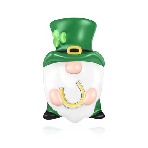 Vierblättriges Kleeblatt Kobolde Charm für Pandora Charms St. Patricks Day Kleeblatt Glückshufeisen Charm von SEVENWELL