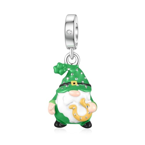 Kobolde Charm für Pandora Charms Irisches Kleeblatt Hufeisen für den St. Patrick's Day von SEVENWELL