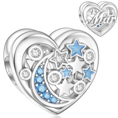 März Charm für Pandora Geburtsstein Charms blaues Herz Geburtsstein Charms von SEVENWELL