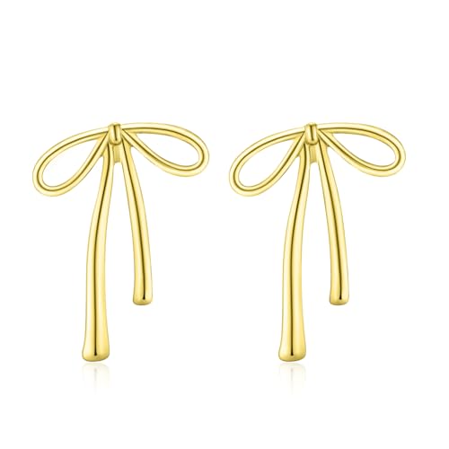 Schleifen Ohrringe Gold Bow Ohrringe für Damen 14K Gold Schleifen Ohrstecker von SEVENWELL