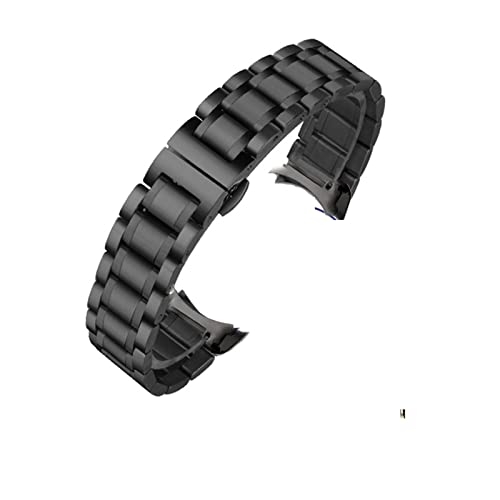 CAREG Gebogenes Ende Edelstahl-Uhr-Armband mit Tissot 1853 couturier T035 18mm 22mm 23mm 24mm Uhrenarmband Frauen Herren Strap Armband Durable (Color : Black-Curved, Size : 12mm) von SEVET