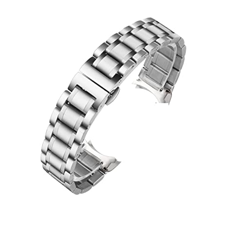 CAREG Gebogenes Ende Edelstahl-Uhr-Armband mit Tissot 1853 couturier T035 18mm 22mm 23mm 24mm Uhrenarmband Frauen Herren Strap Armband Durable (Color : Silver- Curved, Size : 14mm) von SEVET