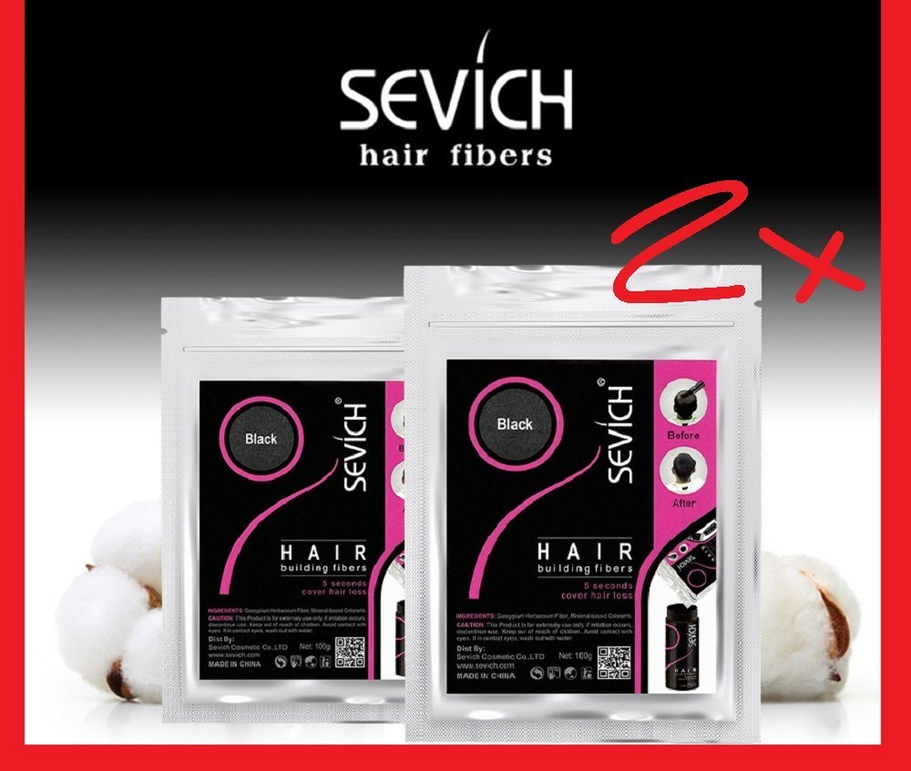 SEVICH Haarpuder Premium Streuhaar Schütthaare Haarverdichter Fibers Haarauffüllpuder, 2-tlg., Natürlich aussehende Haarfasern für volles Haar in Sekunden von SEVICH