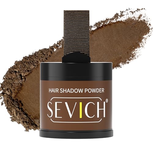 Sevich Ansatzpuder 10g, Kaschiert Sofort Haarausfall, Haarschattenauffüller Für Frauen & Männer, Dünner Werdendes Graues Haar, 48h Makeup-Haltbarkeit, 1 Box = 2.5 Boxen, Mittel braun von SEVICH