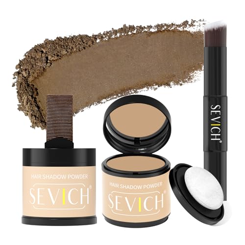 Sevich Ansatzpuder 10g 2er Set Mit Pinsel - Haarpuder Männer Und Für Frauen Wasserfesten Haar Concealer Zur Haarverdichtung Wurzeln Für Dünner Werdendes Hellbraun von SEVICH