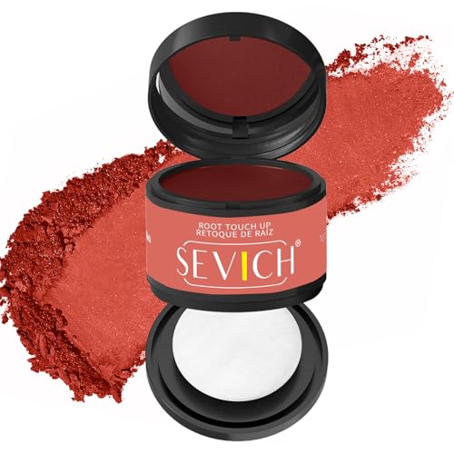 Sevich Ansatzpuder - Haarpuder Männer und für Frauen wasserfesten Haar Concealer zur Haarverdichtung Wurzeln für dünner werdendes Haar, 4g rotbraun von SEVICH