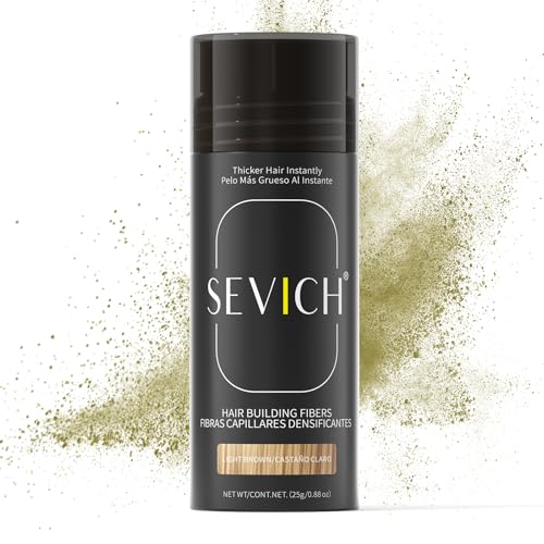 Sevich Streuhaar - Verdickendes Haarpuder für Haarausfall oder dünner werdendes Haar, 5 Sekunden Deckkraft, Haarpuder für Männer und Frauen,25g Hellbraun von SEVICH