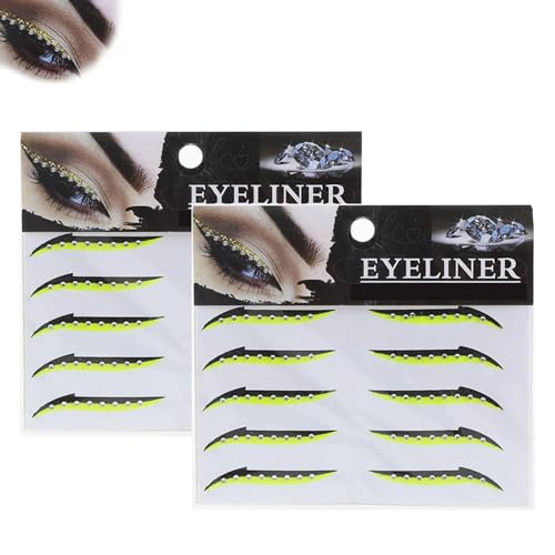 Crystal Crease Eyeliner-Aufkleber Bling, Kristall-Eyeliner-Aufkleber, wiederverwendbare Eyeliner- und Wimpernaufkleber, Augenaufkleber-Make-up, Aufkleber, buntes Augenlidband für Party (B) von SEVSO