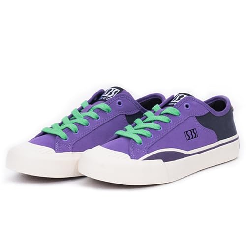 SEW BY SOU Skateboardschuhe für Herren, Leder, niedrig, für Skateboarding, Training, Freizeit-Sneaker, Violett und Anthrazit, 42 EU von SEW BY SOU