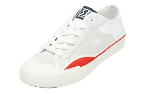 SEW BY SOU Skateboardschuhe für Herren, Leder, niedrig, für Skateboarding, Training, Freizeit-Sneaker, Weiss/opulenter Garten, 40 EU von SEW BY SOU