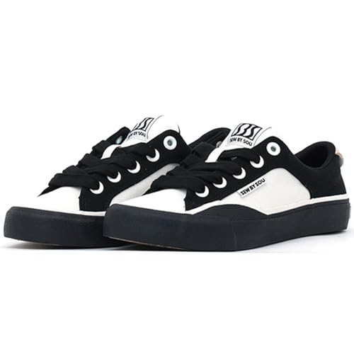 Skateschuhe für Herren und Damen, Low-Top, Skateboard-Training, Freizeit-Sneaker, Schwarz und Weiß, 41.5 EU Skateschuhe für Herren und Damen, Low-Top, Skateboard-Training, Freizeit-Sneaker, Schwarz und Weiß, 41.5 EU von SEW BY SOU