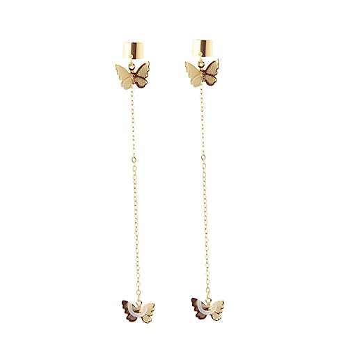 SEWACC 1 Paar Schmetterling Ohrringe mit Halterung für Kopfhörer Elegante Verlorene Ohrclips für Damen Perfektes Accessoire für SEWACC 1 Paar Schmetterling Ohrringe mit Halterung für Kopfhörer Elegante Verlorene Ohrclips für Damen Perfektes Accessoire für von SEWACC