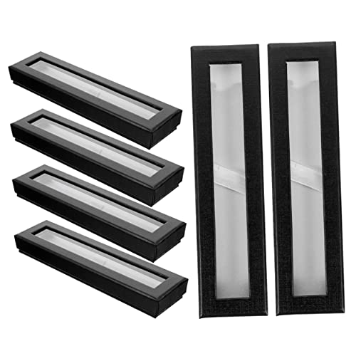 SEWACC 1 Satz Stiftebox Aus Papier Mit Transparentem Fenster Stabile Aufbewahrungsbox Für Füllfederhalter Und Kugelschreiber Kompakte Leichte Stiftverpackung Für Unterwegs Und 6 Stück von SEWACC