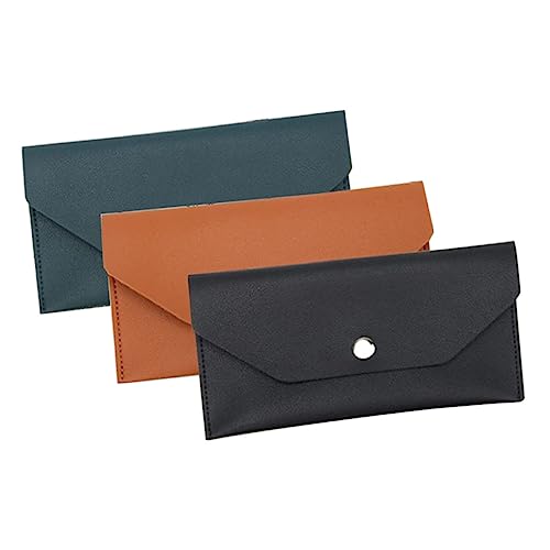 SEWACC 1 Satz Teiliges Pu Brieftaschen Schwarz Braun Und Grün Multifunktionale Karten Und Bargeldaufbewahrung Für Damen Großartige Kapazität Für Visitenkarten Und 3 Stück von SEWACC