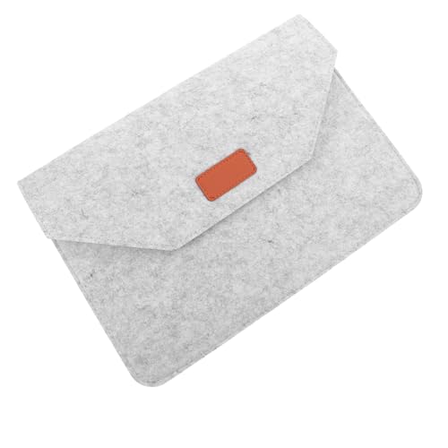 SEWACC 1 Stück Laptoptasche aus Filz für Notebooks Tragbare Computerhülle mit Weichem Innenfutter Stoßfest und Rutschfest für Sicheren Transport und Organisation Hellgrau von SEWACC