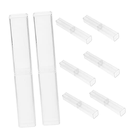 SEWACC 10 Stück Bleistift Displaybox Multifunktions Federmäppchen Kugelschreiberboxen Schreibwarenbehälter Transparente Stiftetuis Tragbare Bleistiftboxen Multifunktions von SEWACC