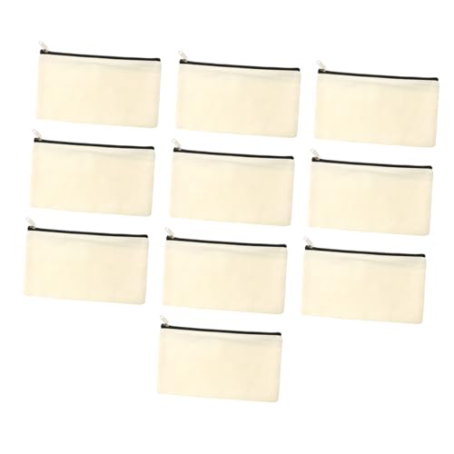 SEWACC 10 Stück Canvas Federmäppchen Schwarz Robuste Umweltfreundliche Stofftaschen mit Reißverschluss Vielseitig Nutzbar als Stifteetui Kosmetiktasche und DIY Bastelbeutel für Schule von SEWACC