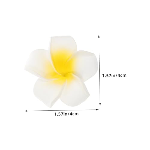 SEWACC 10 Stück Künstliche Plumeria Blumen Haarspangen Weiße Hawaiianische Blüten aus Langlebigem EVA Material Leichte Haarklammern für Frauen Vielseitig Einsetzbar bei Strandpartys von SEWACC