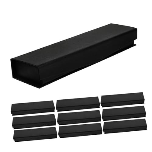 SEWACC 10 Stück Schwarze Stiftebox mit Klappdeckel Langlebige Stiftaufbewahrung für Füllfederhalter und Kugelschreiber Vielseitiger Stiftdisplayhalter für Büro und Geschenkverpackung von SEWACC