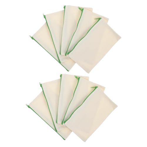 SEWACC 10 Stück Teiliges Canvas Federmäppchen mit Großem Fassungsvermögen Langlebige Leinwand Stifttasche mit Reißverschluss DIY Blanko Kosmetiktasche und Schreibwaren Zufällige Farbe von SEWACC