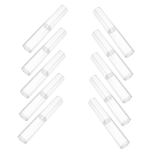 SEWACC 10 Stück Teiliges Transparente Kleine Stifteboxen aus Kunststoff Sechseckige Federmäppchen zur Aufbewahrung und Geschenkverpackung Leicht für Büro Schule und Unterwegs von SEWACC