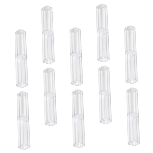 SEWACC 10 Stück Teiliges Transparente Kunststoff Stiftebox Rechteckiges Stabiles Pen Storage Case für Bleistifte Kugelschreiber Vielseitige Schreibwaren Aufbewahrung Langlebig und von SEWACC