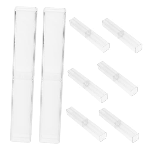 SEWACC 10 Stück Teiliges Transparentes Federmäppchen Leichte Kunststoff Stifteboxen mit Praktischem Klappdeckel Multifunktionale Bleistift Organizer für Schüler Kompakt und Stapelbar für von SEWACC